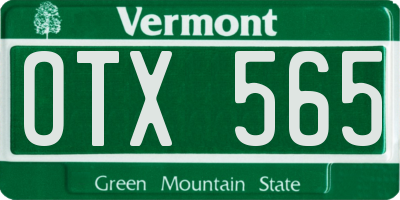 VT license plate OTX565