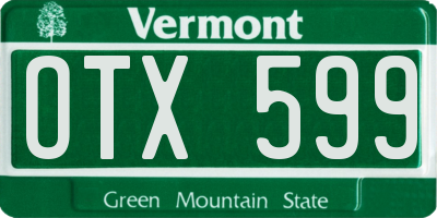 VT license plate OTX599