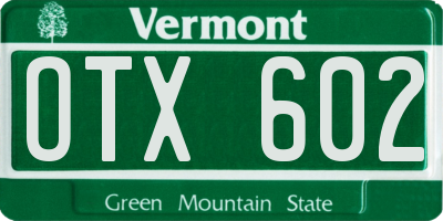 VT license plate OTX602