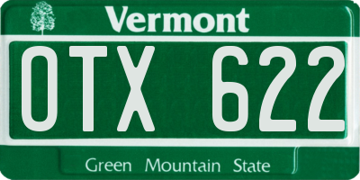 VT license plate OTX622