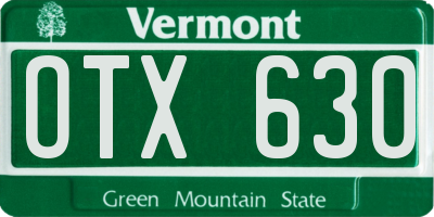 VT license plate OTX630