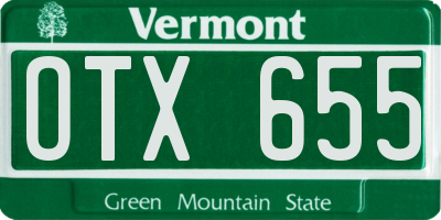 VT license plate OTX655