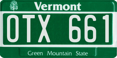 VT license plate OTX661