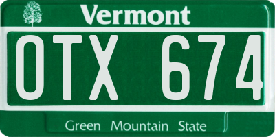 VT license plate OTX674