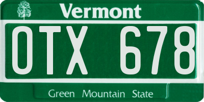 VT license plate OTX678