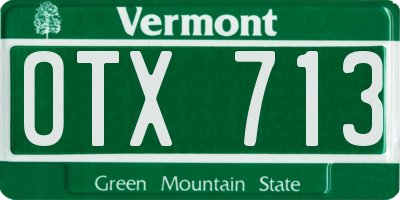 VT license plate OTX713
