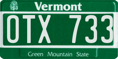 VT license plate OTX733