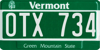 VT license plate OTX734