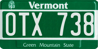 VT license plate OTX738