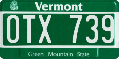 VT license plate OTX739