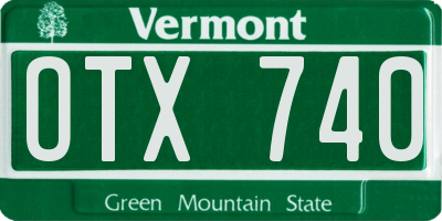 VT license plate OTX740