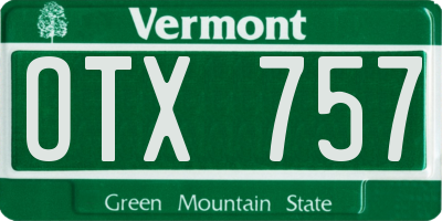 VT license plate OTX757