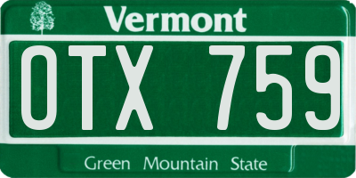 VT license plate OTX759