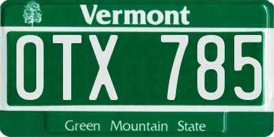VT license plate OTX785