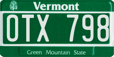 VT license plate OTX798