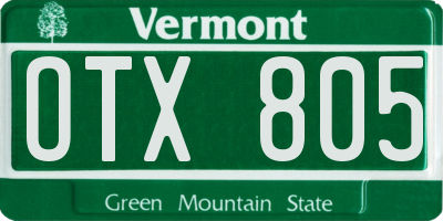 VT license plate OTX805