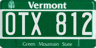 VT license plate OTX812