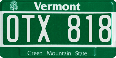 VT license plate OTX818