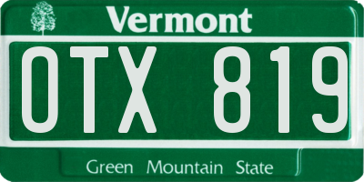 VT license plate OTX819