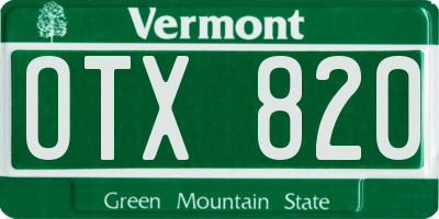 VT license plate OTX820