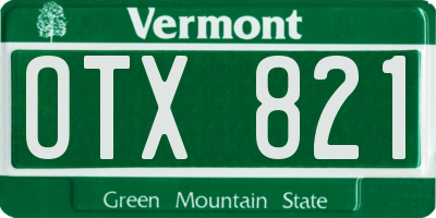 VT license plate OTX821