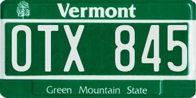 VT license plate OTX845