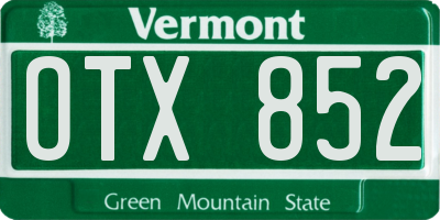 VT license plate OTX852