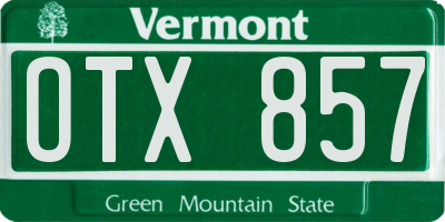 VT license plate OTX857