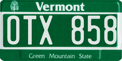 VT license plate OTX858