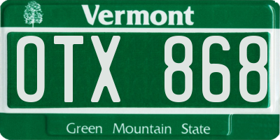 VT license plate OTX868