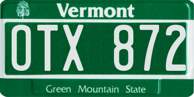 VT license plate OTX872