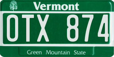 VT license plate OTX874