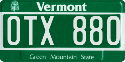 VT license plate OTX880