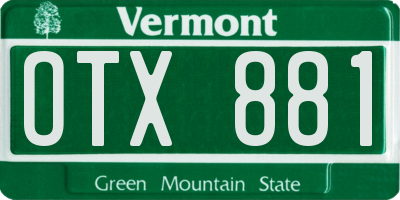 VT license plate OTX881