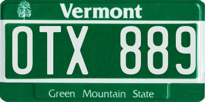 VT license plate OTX889
