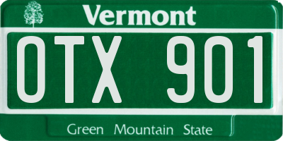 VT license plate OTX901