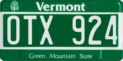 VT license plate OTX924