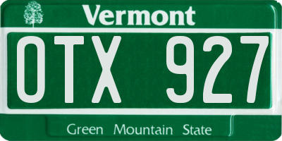 VT license plate OTX927