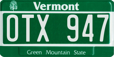 VT license plate OTX947