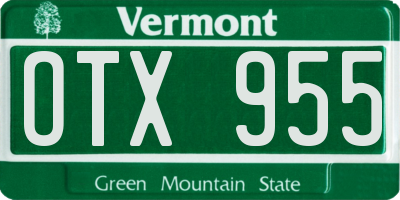 VT license plate OTX955