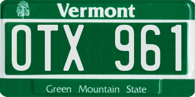 VT license plate OTX961