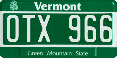 VT license plate OTX966