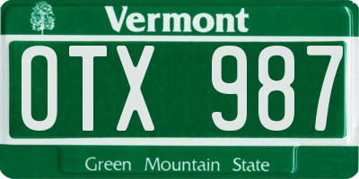 VT license plate OTX987