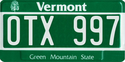 VT license plate OTX997