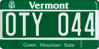 VT license plate OTY044