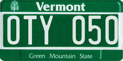 VT license plate OTY050