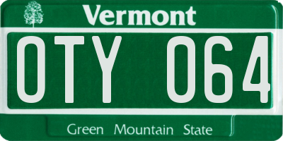 VT license plate OTY064