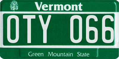 VT license plate OTY066