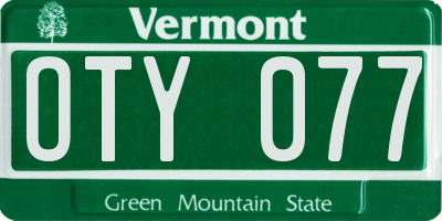 VT license plate OTY077
