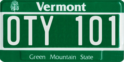 VT license plate OTY101